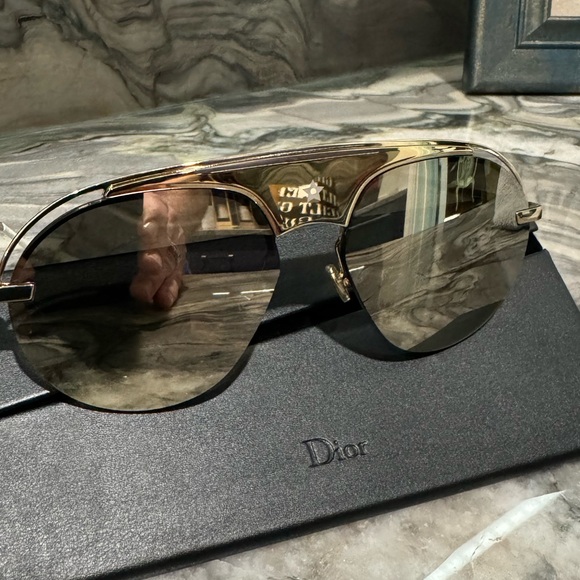 DIOR UNISEX Aviators ➡️NEW!! $695! Gold Aviators UNISEX Sunglasses AUTHENTIC! - Picture 10 of 14